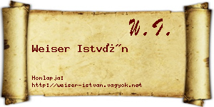 Weiser István névjegykártya