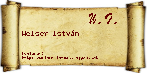 Weiser István névjegykártya
